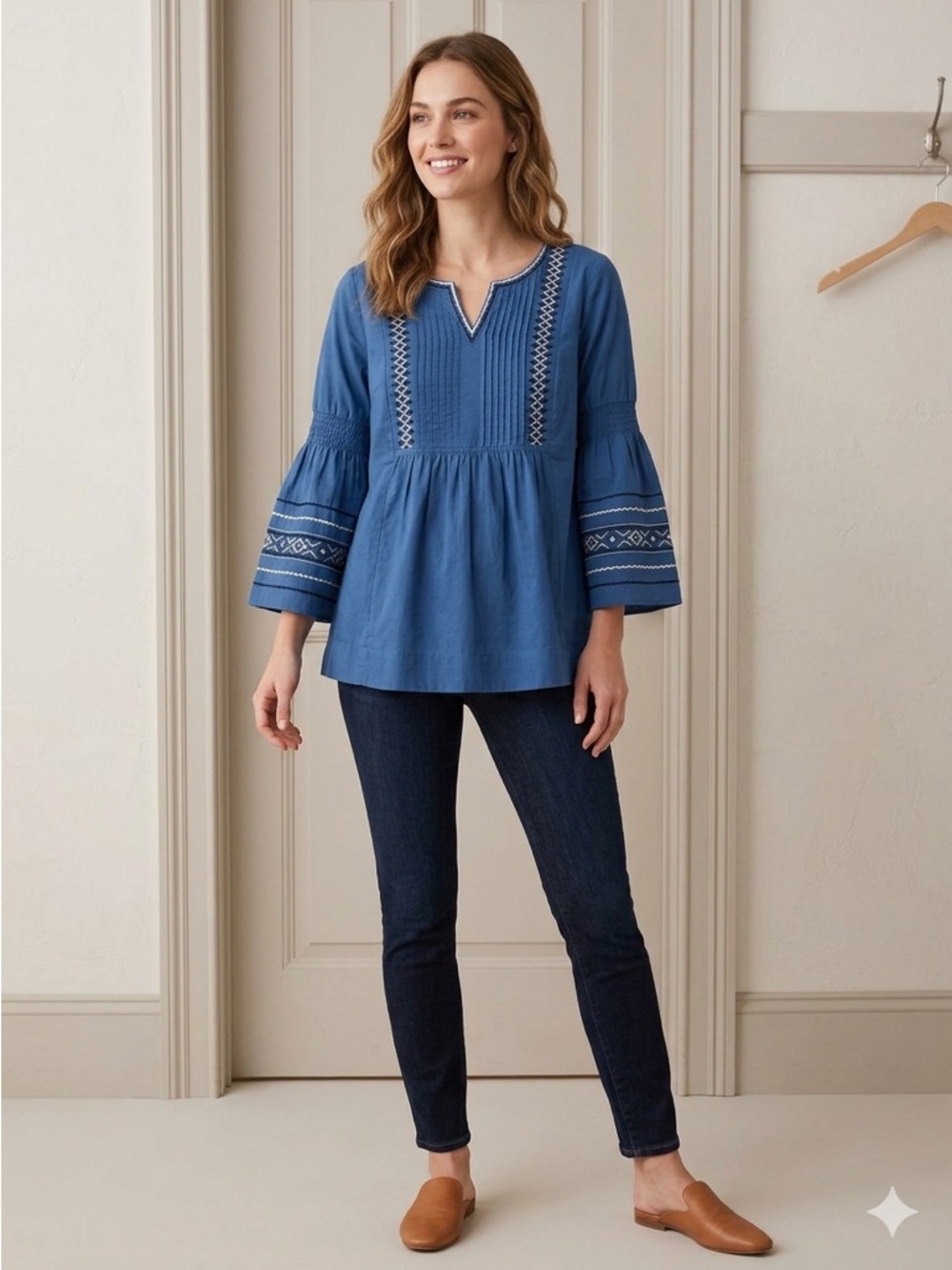 Blue Embroidered Women's Tunic